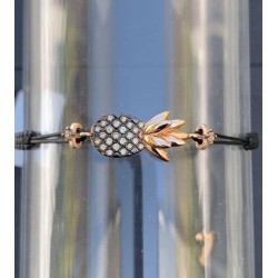 Bracciale Ananas Filo Macramè Nero Kurshuni - GrelaParfum 1