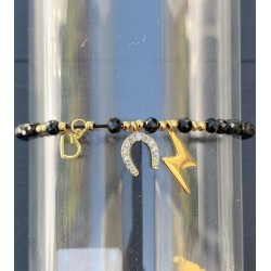 Bracciale Pallini Neri con Charme Ferro di Cavallo Kurshuni - GrelaParfum 1