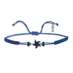 Bracciale Filo Macrame Blu con Stella Blu