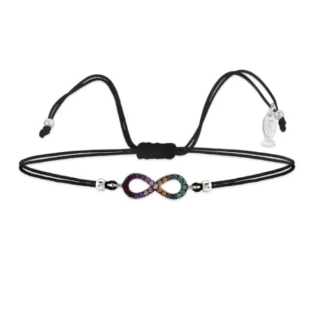 Bracciale Filo sottile Nero Con Infinito Multicolor