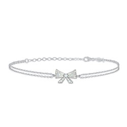 Bracciale catenella Argentocon Fiocco e Zirconi