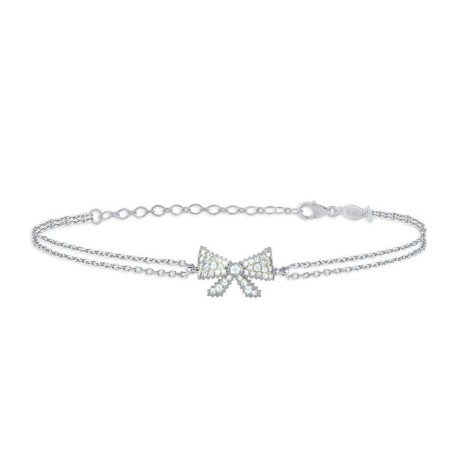 Bracciale catenella Argentocon Fiocco e Zirconi
