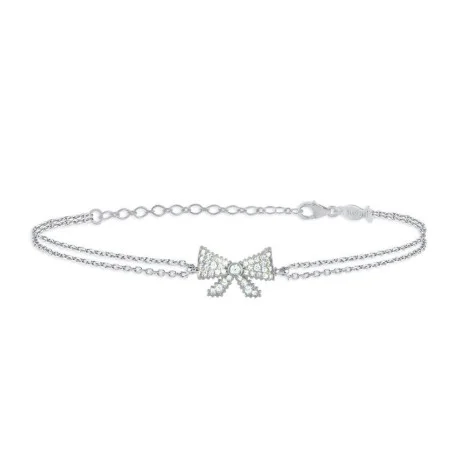Bracciale catenella Argentocon Fiocco e Zirconi