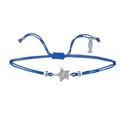 Bracciale Filo Sottile blu con Stella Piccola Argento