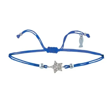 Bracciale Filo Sottile blu con Stella Piccola Argento