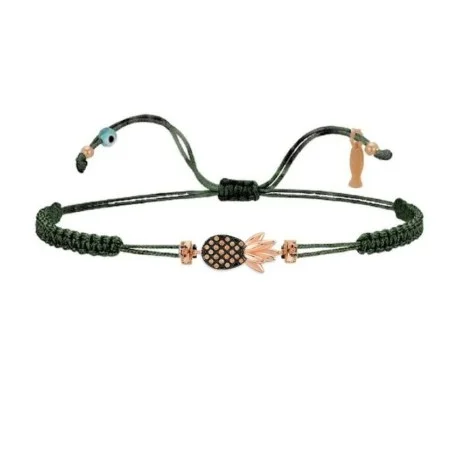 Bracciale Ananas Filo Macramè Verde