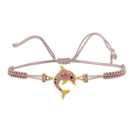Bracciale Filo Macrame Rosa e Delfino