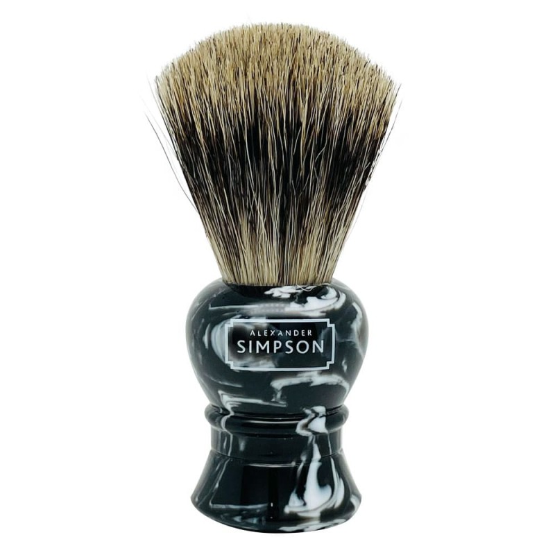 Pennello da barba Simpson Color Marmo Scuro in puro tasso Islington Pennello da barba Simpson Color Marmo Scuro in puro tasso Islington